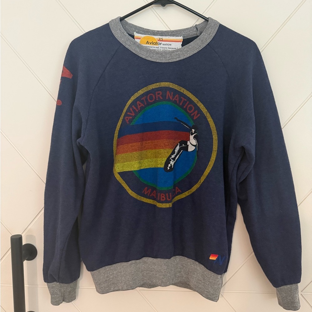 Aviator Nation Women's Blue Sweatshirt